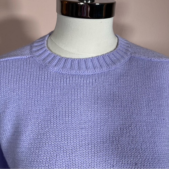 Vintage 70 80 Lavender Classic crew neck Long Sleeve Sweater Retro Barbicore - Picture 15 of 17